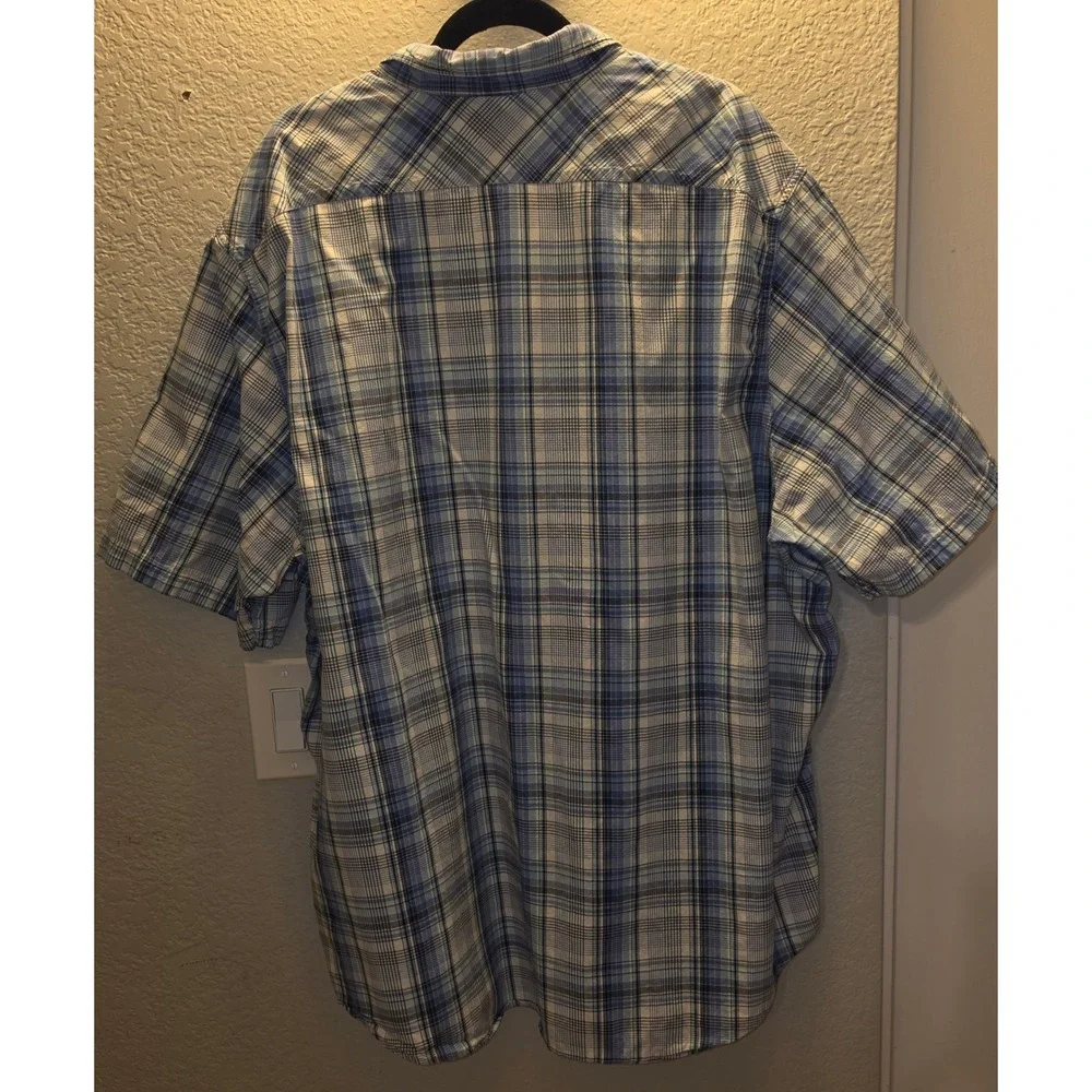 Vintage Polo Jeans Co Ralph Lauren 4XL Blue Plaid Short Sleeve Button Down Shirt